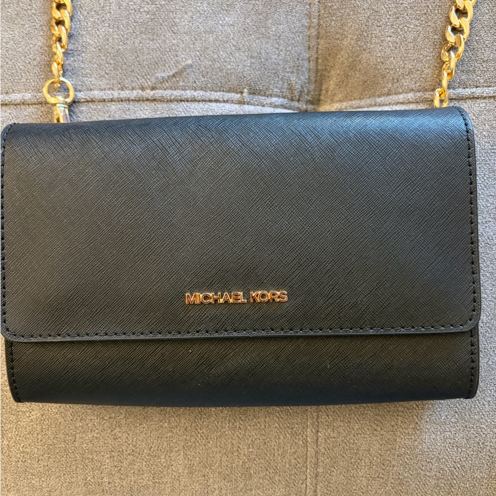 Michael Kors Black and Gold Crossbody Bag